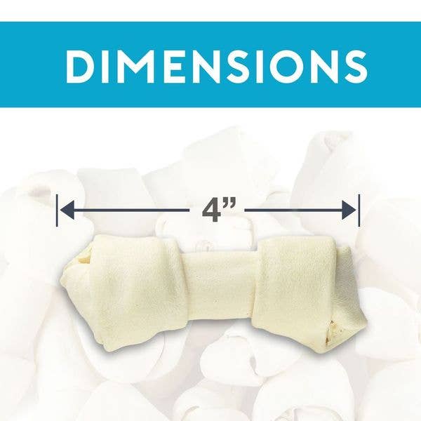 Hotspot Pets - Vente Friandises – chien - Gâteries à mâcher pour chien en cuir brut, blanc naturel, 4 po2