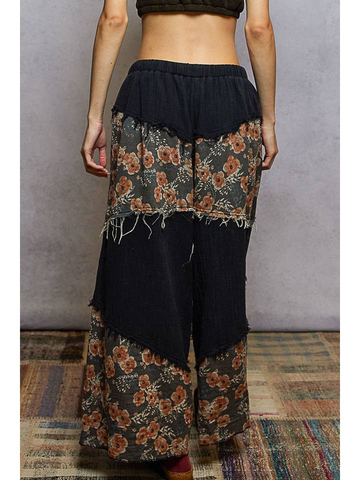 Pol Clothing - Wholesale Pants - Women's - Double gauze frayed edge detail woven pants2