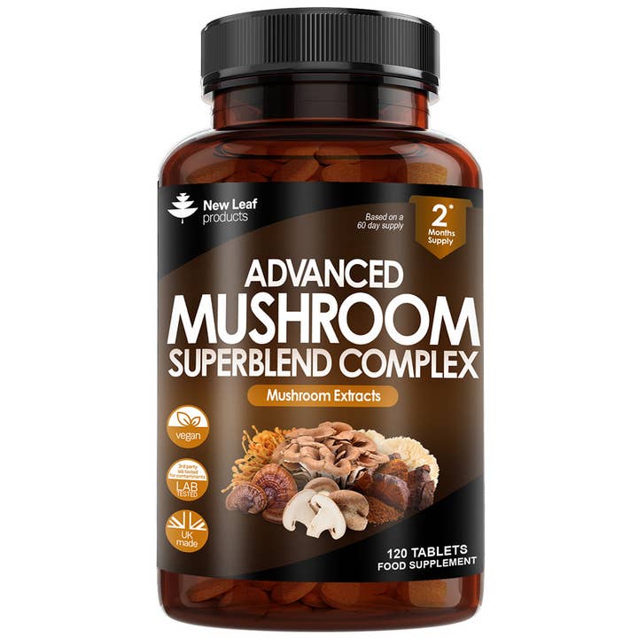 Mushroom Complex - Superblend 6 Mushroom Extract 120 Tablets for wholesale by New Leaf products Ltd