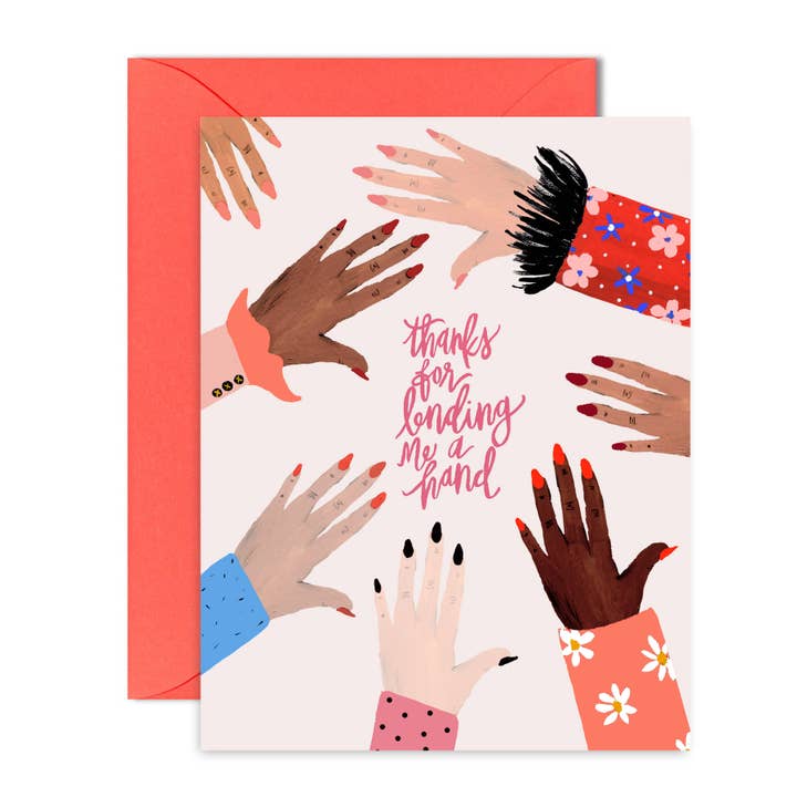 Shannon Kirsten Illustration – wholesale Tackkort – Tack för att du lånade en hand