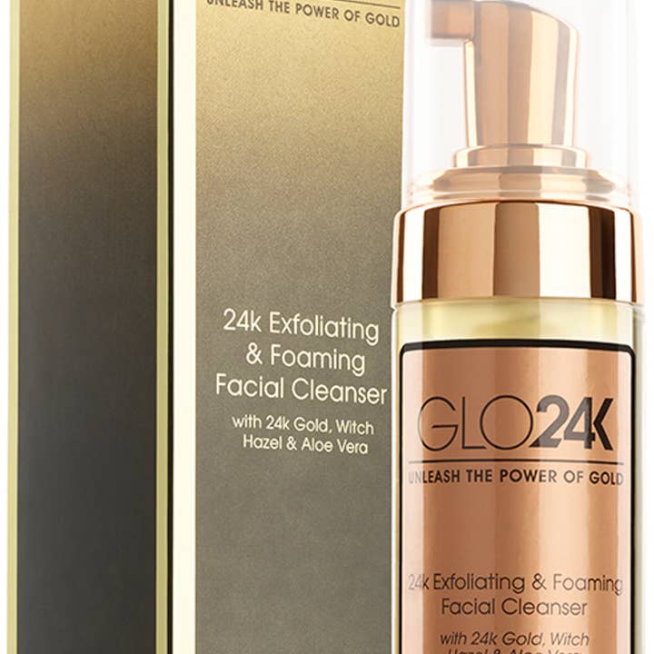 24K Foaming Cleanser with 24k Gold, Witch Hazel & Aloe Vera for wholesale by GLO24K
