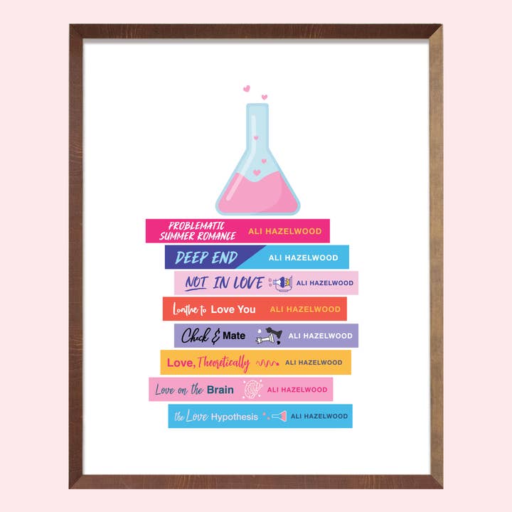 Ali Hazelwood Books Art Print for wholesale by Chapter & Craft Studio