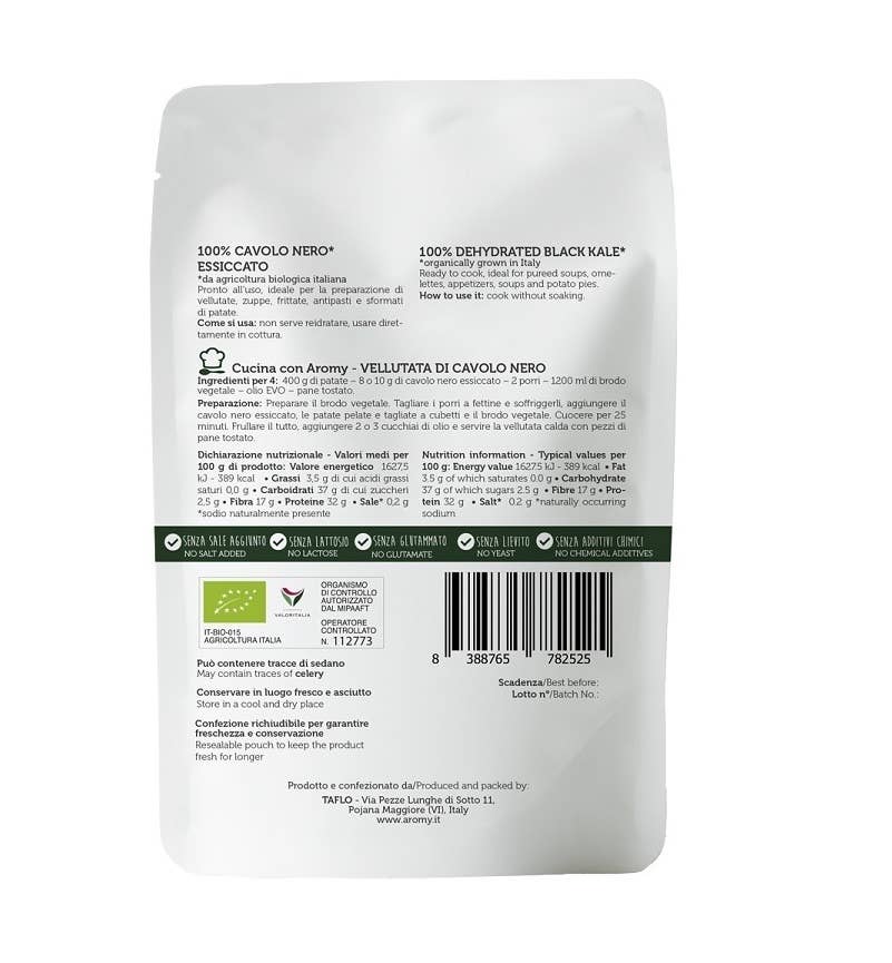Aromy - Vendita all'ingrosso Verdure essiccate/disidratate - BIO Cavolo nero essiccato1