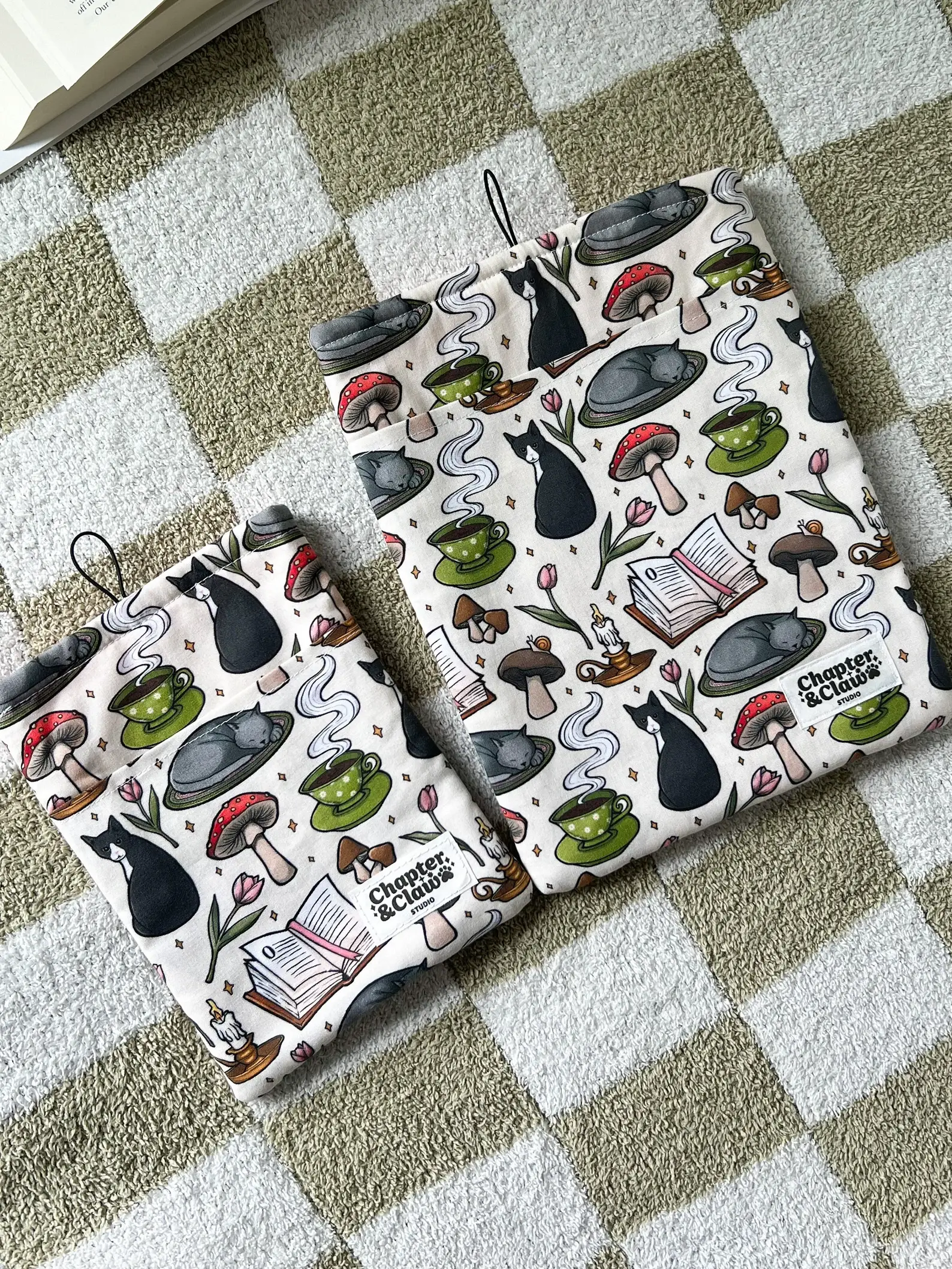 Chapter & Claw Studio - Wholesale Book Cover - Cozy Cats Handmade Padded Book Sleeves5