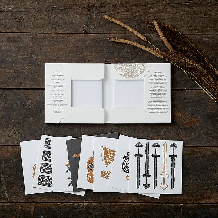 Koustrupco - Wholesale Stationery/Notecard Set - Square Cardfolder Viking findings 8 cards w/ envelopes