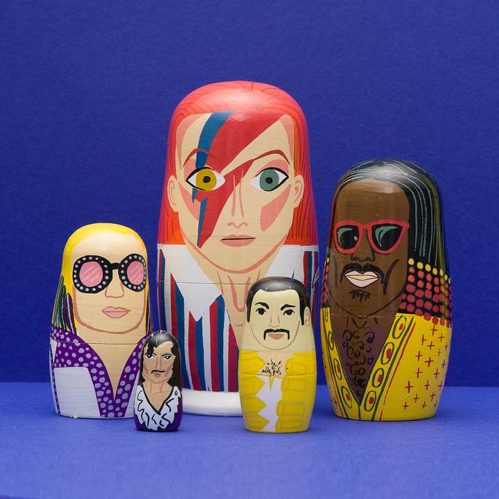 Larney + Babs - Wholesale Doll - Kids - 70s Men of Pop Wooden Nesting Doll Sets