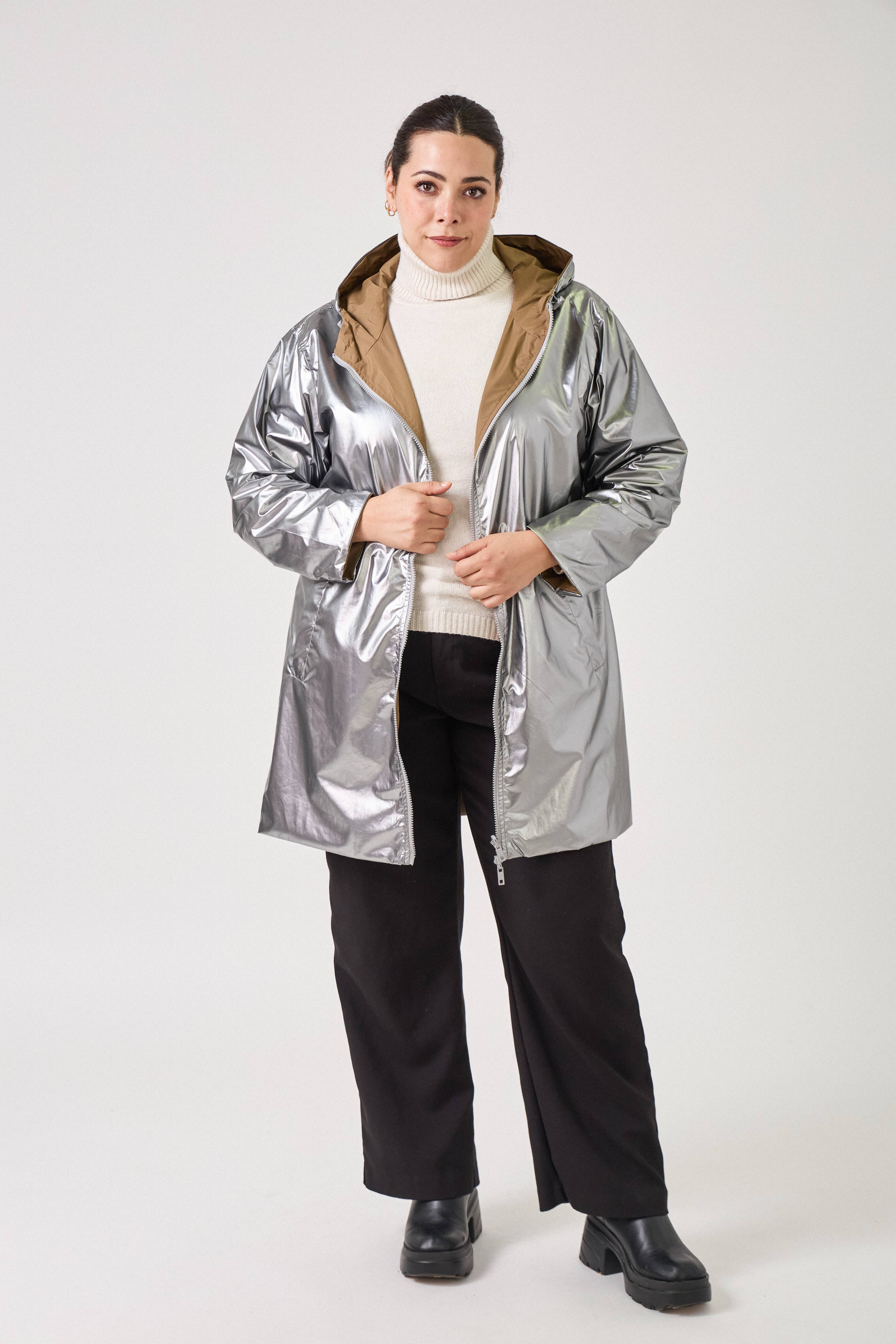 Escandelle Paris - Wholesale Parka - Women's - Mid-length reversible parka - Plus Sizes4