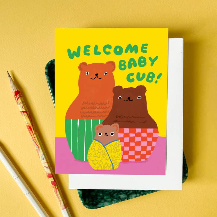 Karen Schipper - Wholesale Baby card - Bear Cub Nesting Doll - Cute Welcome Baby Card1