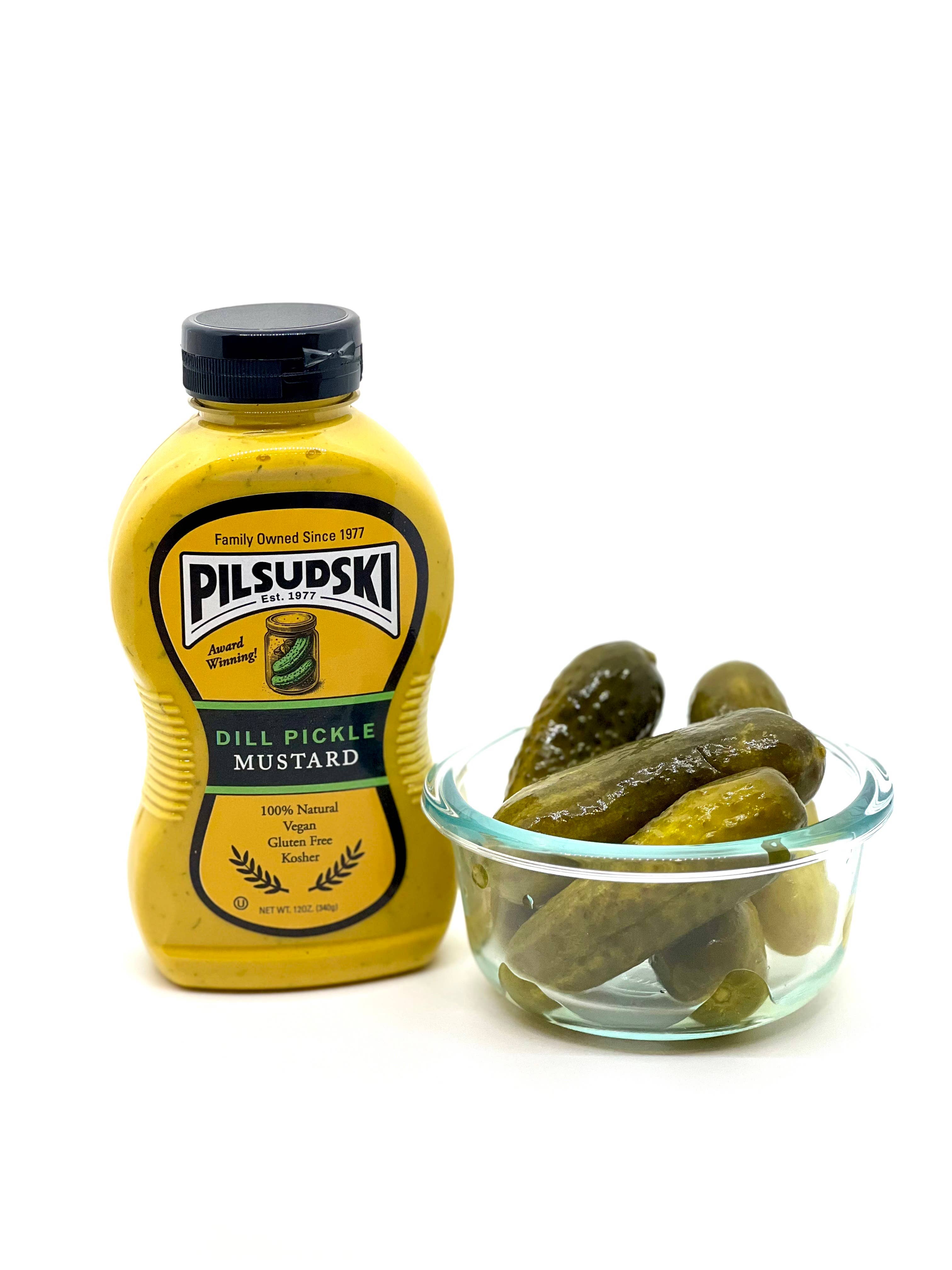 Pilsudski Mustard Co – wholesale Mustard – Dill Pickle Mustard 12/12 oz squeeze2