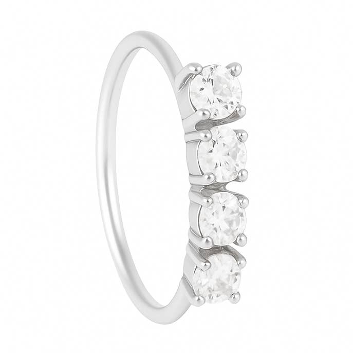 4 stenen zilveren neusring voor gepiercete en niet-gepiercete neus voor wholesale door Ava’s Accessory Box