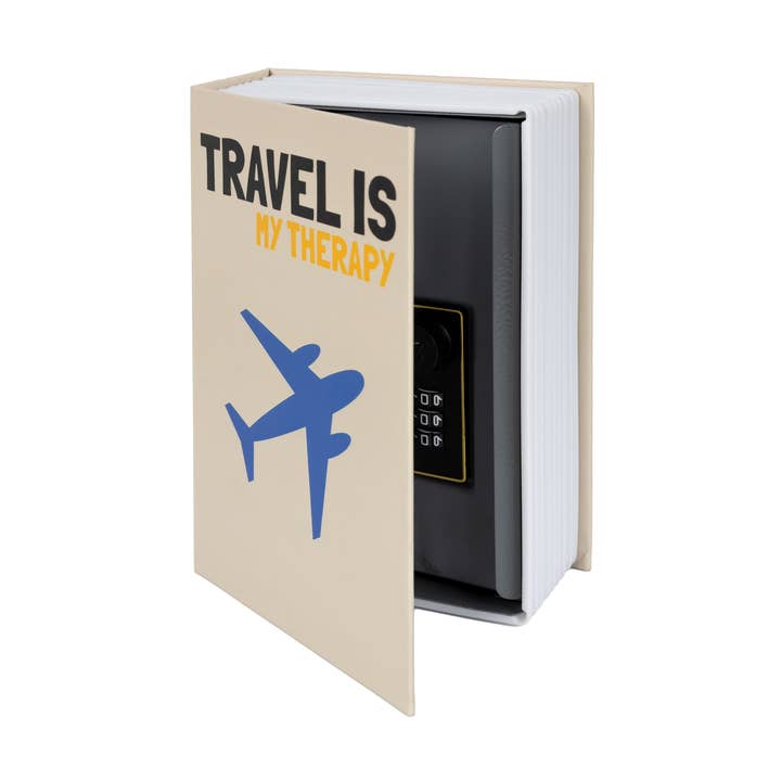 Book safe "Travel is my therapy" for wholesale by Fisura