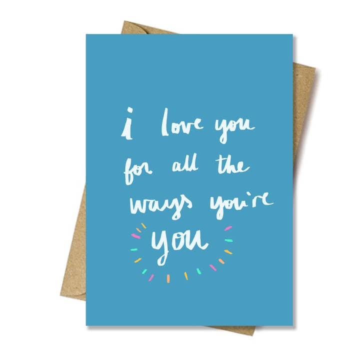 Tarjeta de felicitación ecológica All the ways you're you, diseñada por el Reino Unido para venta al por mayor de Nicola Rowlands