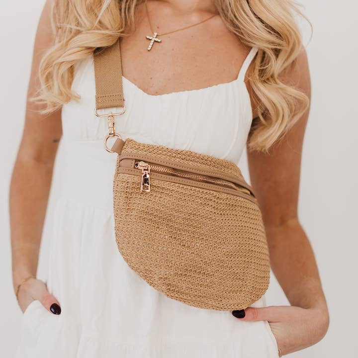 Pretty Simple - Wholesale Belt Bag - Women's - Rachel Raffia Bum Bag