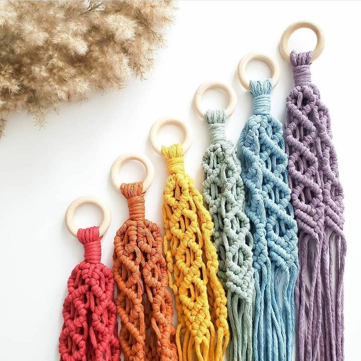 Macrame plant hanger. Diamond style.100% cotton eco-friendly for wholesale by Cord + Quartz