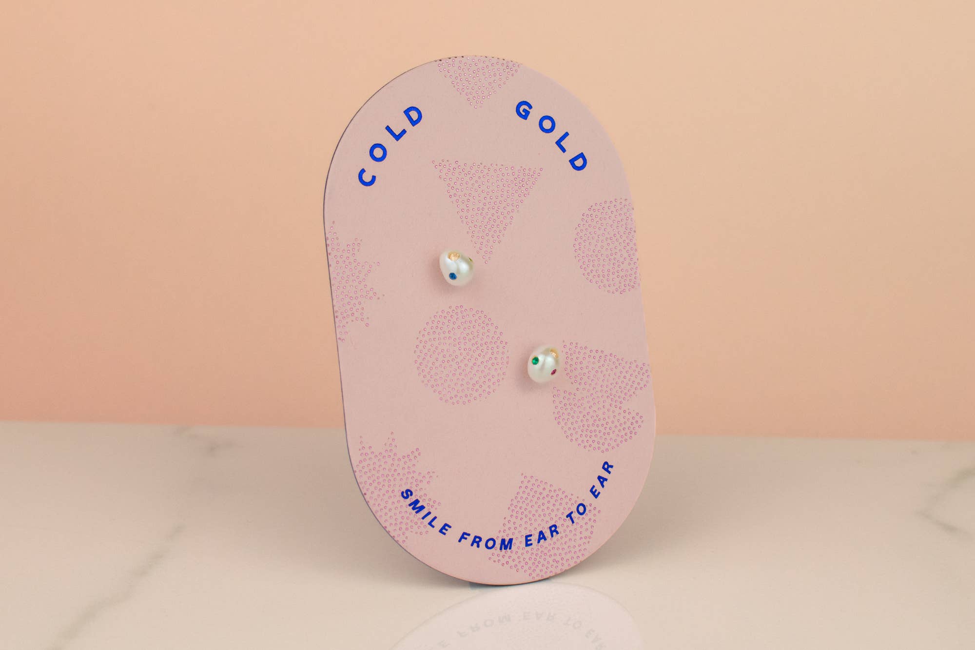 Cold Gold - Wholesale Stud/Post Earrings - The Aura Studs: Baroque Pearl and Rainbow Gemstone Earrings3