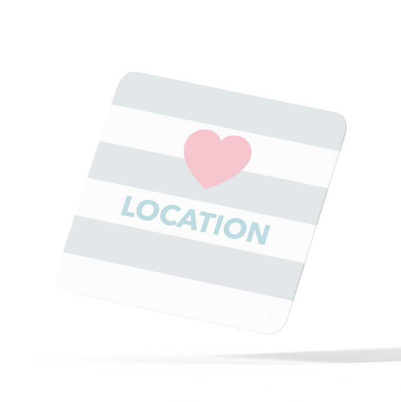 Betty Boyns Designs – wholesale Coasters – HEART MY  LOCATION COASTER
State your required location2
