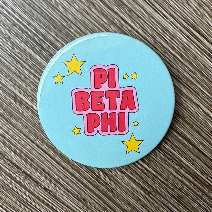 Buttongirl99 - Wholesale Lapel Pin/Button - Pi Beta Phi Sorority 3" Pin/Button - Aqua