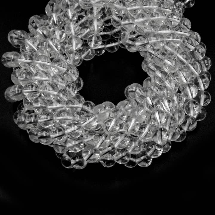 Klare Quarzperlen | Glatte runde Quarzperlen | 6 mm, 8 mm, 10 mm für den Großhandel von Only Beads