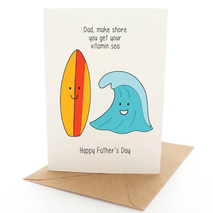 Cartão do Dia do Pai - Surf de Piadas de Pai por atacado de Pleasant Tree