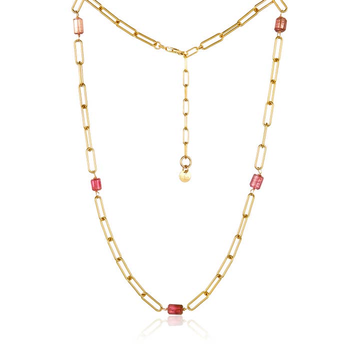 Gem Paper Clip Necklace for wholesale by Mabel Chong