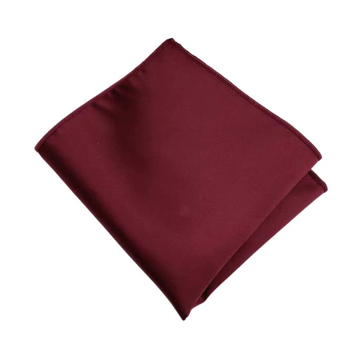 Pañuelo de bolsillo de satén burdeos para venta al por mayor de Tie Mood