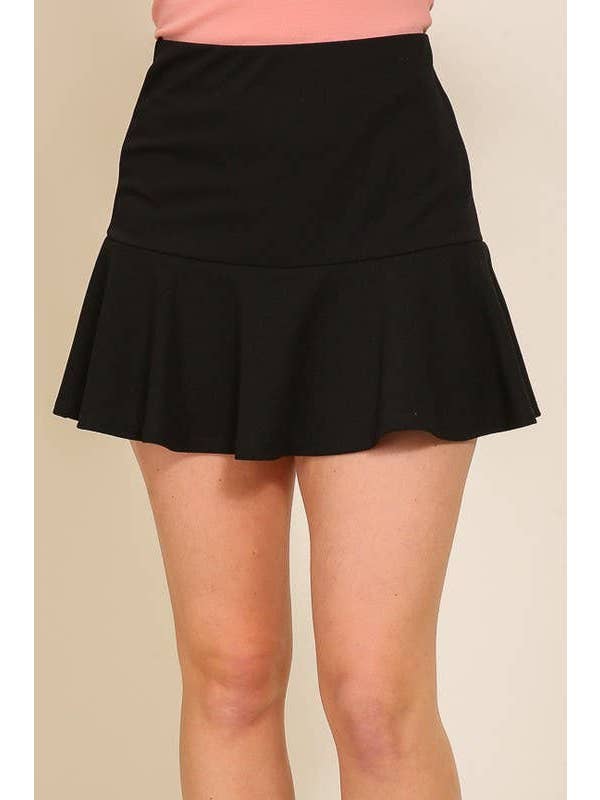Vanilla Monkey - Wholesale Skort - Women's - High Waisted Techno Crepe Ruffle Skort