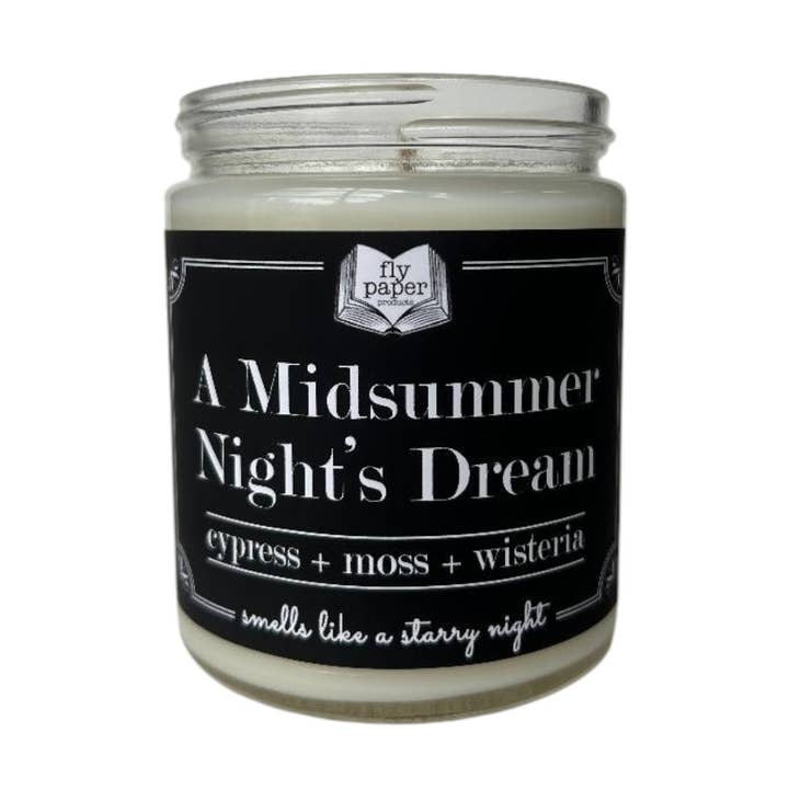 A Midsummer Night's Dream 9 oz Candle Cypress + Wisteria for wholesale by Fly Paper Products