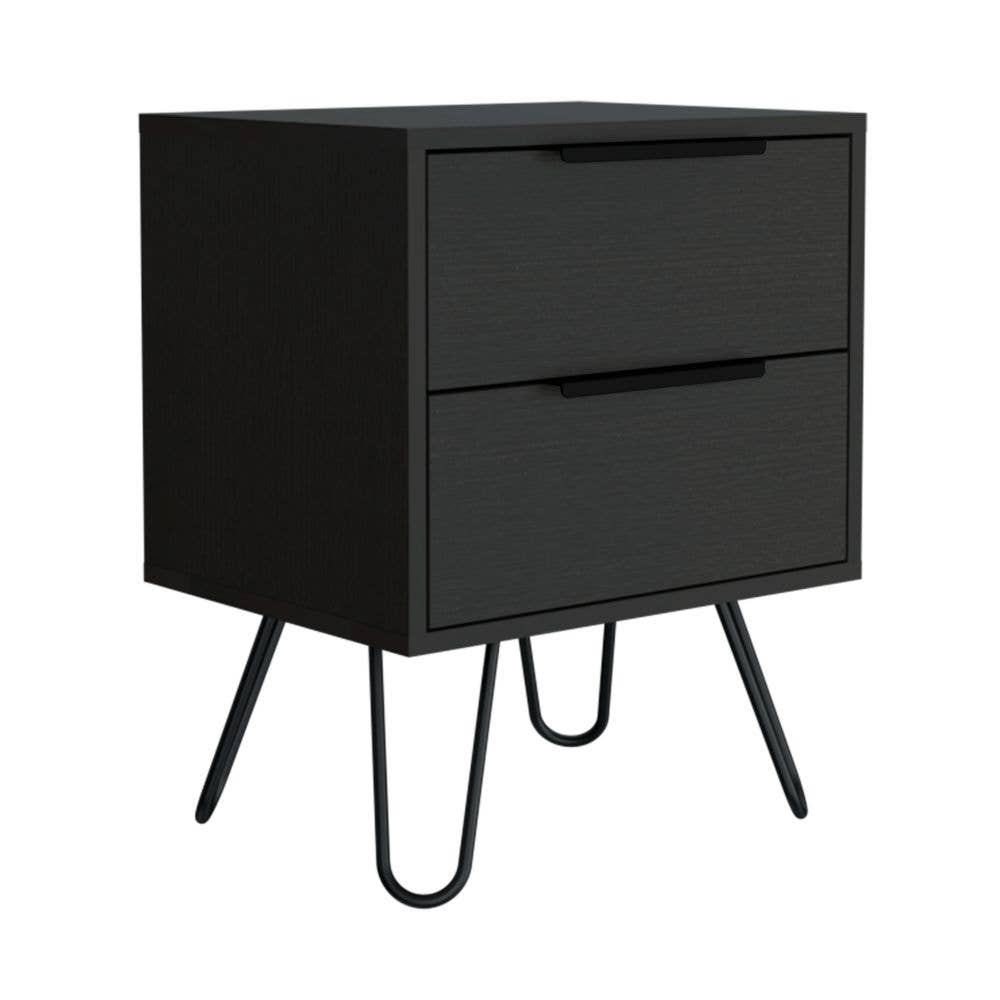 Treevol Furniture - Wholesale Bedroom Furniture - Skyoner 2 Nightstand, Two Drawers, Black Wengue Finish5
