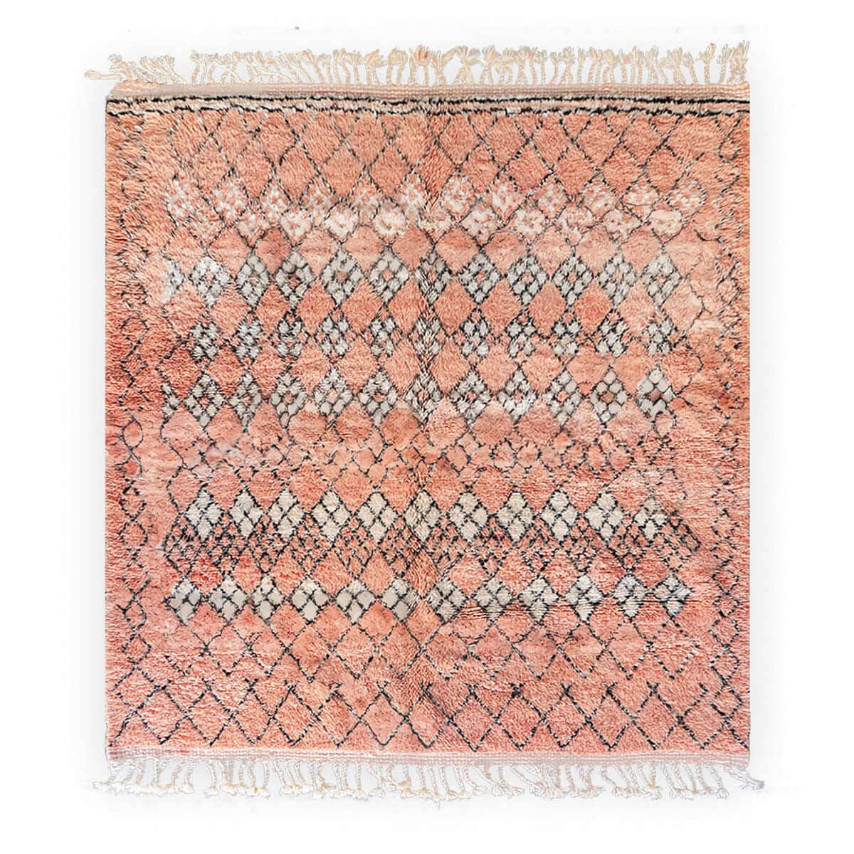 Moroccan Woven Treasures – Engroshandel Løst tæppe – Marokkansk vintage tæppe i fersken, håndvævet Berber tæppe5