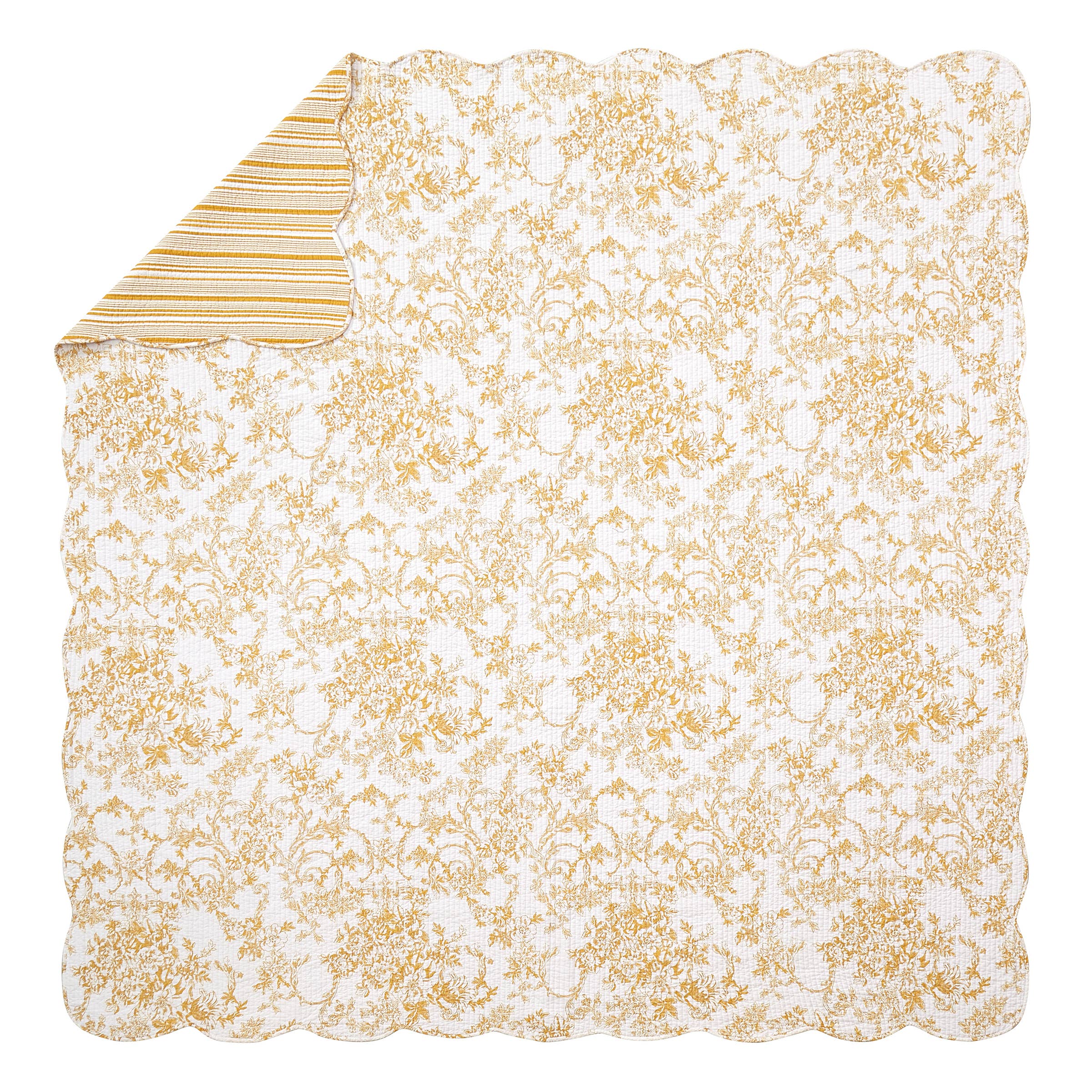 Peking Handicraft – wholesale Bedding set – GARDEN TOILE QUILT SET - Gold - Modern Heirloom3