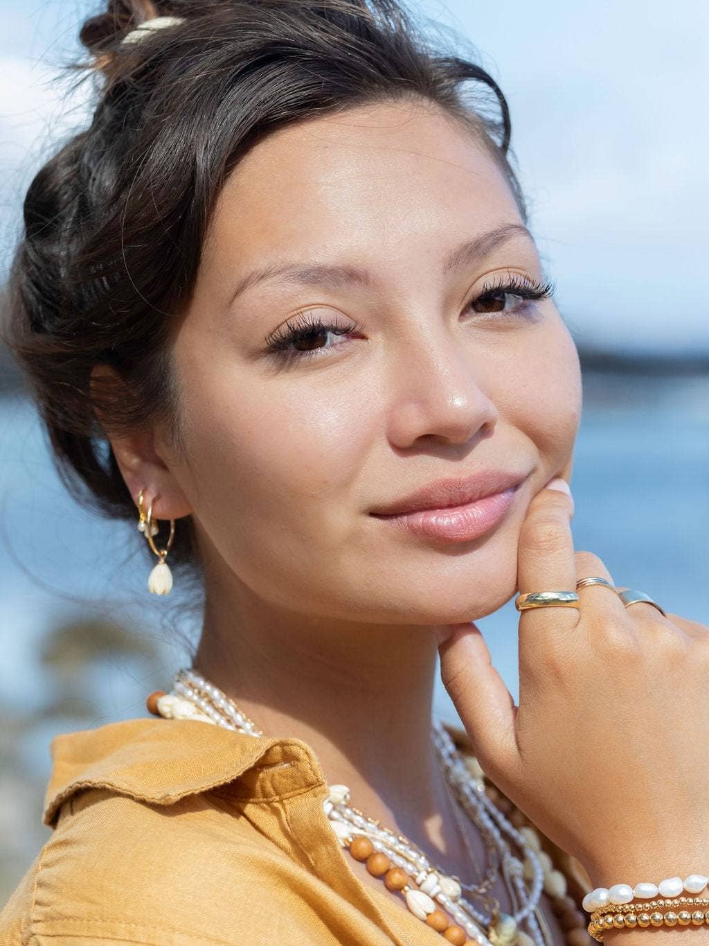 Ke Aloha Jewelry - Wholesale Hoop Earrings - Pikake Gold Hoop Earrings - Pikake5