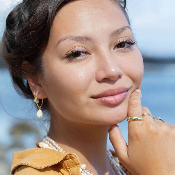 Ke Aloha Jewelry - Wholesale Hoop Earrings - Pikake Gold Hoop Earrings - Pikake5