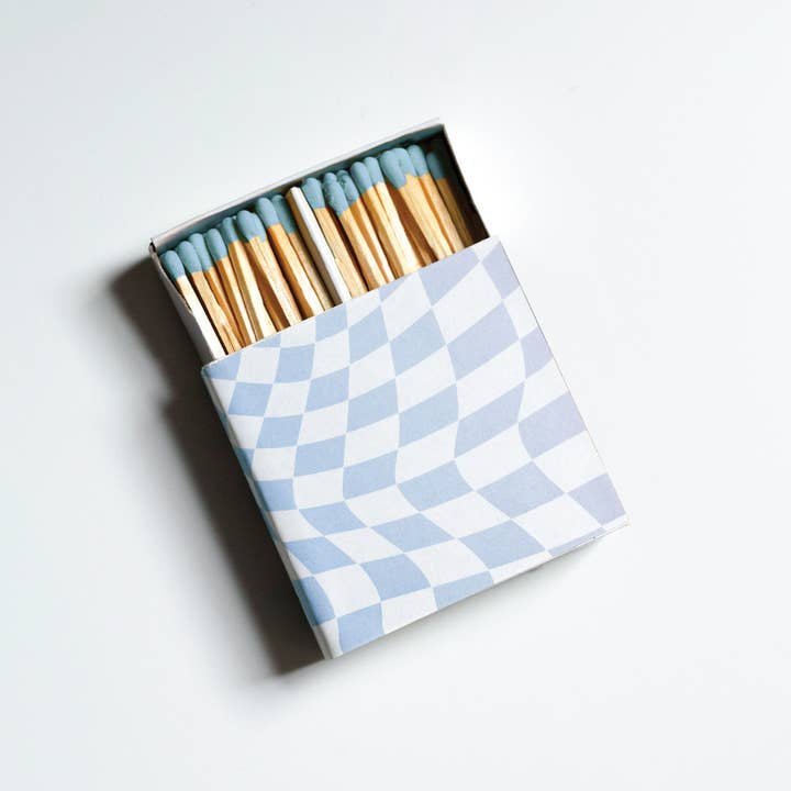 GP Candle Co. - Wholesale Matches - Wavy Checker - Square 2" Matchbox