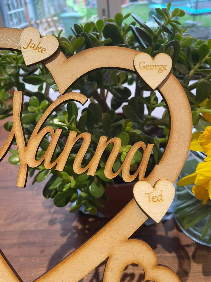 Personalised Heart with Heart or Handprints for wholesale by manchester laser cuts