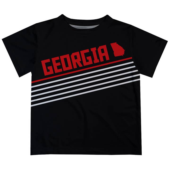 Georgia Black Short Sleeve Tee Shirt for wholesale by Vive La Fete