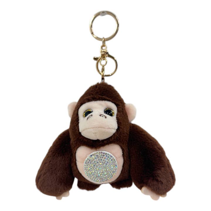Cute Gorilla With Stone Plush Key Chain KC31123-1 (12PC) for wholesale by TAPA fashion