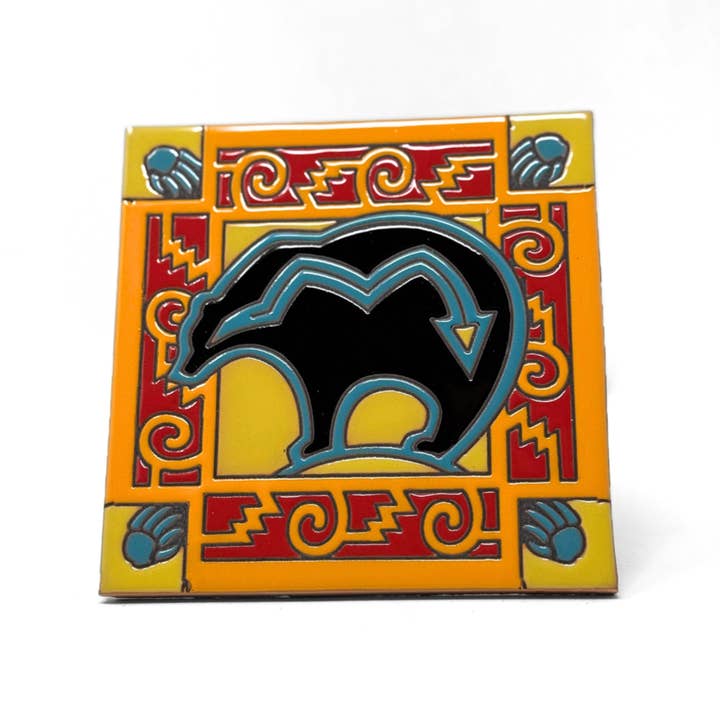 Earthtones Tile - Wholesale Trivet - Native American Bear with Arrow Tile (7135A)2