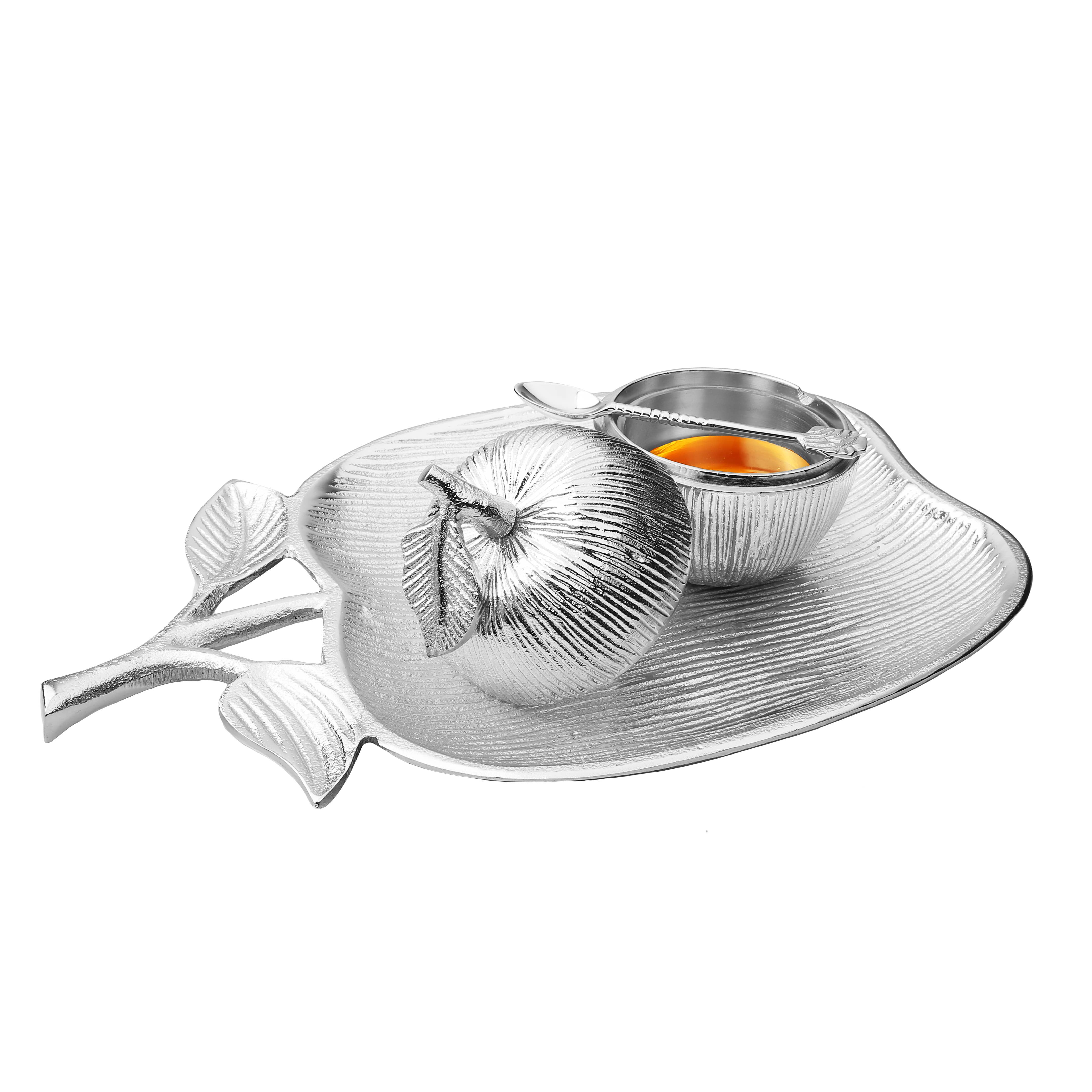 CLASSIC TOUCH DECOR INC. - Wholesale Decorative Plate/Dish/Bowl - Large Apple Shaped Dish with Removable Honey Jar2