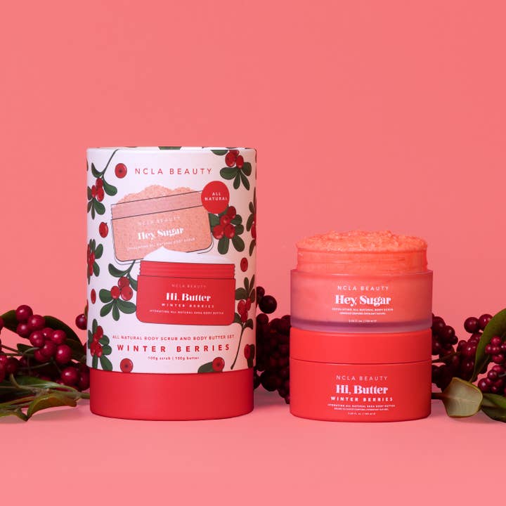 NCLA Beauty - Wholesale Body Scrub/Exfoliant - Winter Berries Body Scrub + Body Butter Holiday Gift Set