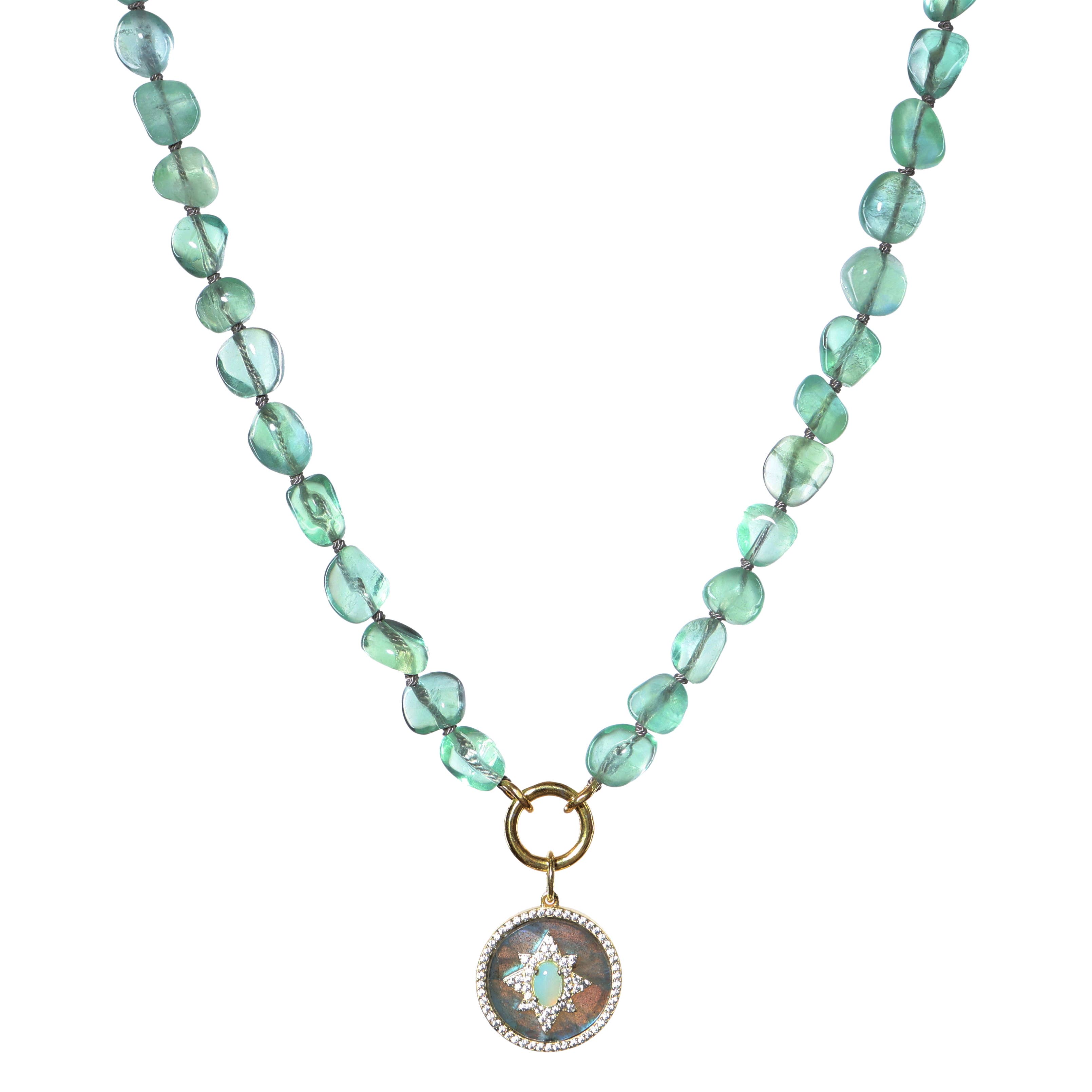 Rachel Reinhardt - Wholesale Pendant/Charm Necklace - Flourite and Labradorite Pendant Necklace0