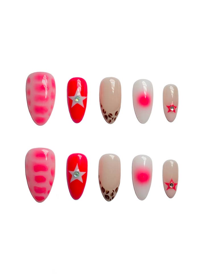 Zoe Pink Mix and Match Nails for wholesale by Claws Instant Nails LLC