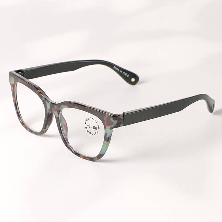ASSORTED COLORS Leopard Square Shape Frame Reading Glasses for wholesale on Faire4