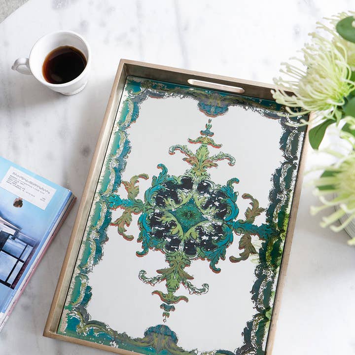A&B Home Group Inc. - Wholesale Decorative Tray - 18x13x2" Opulent Baroque Mirror Tray0