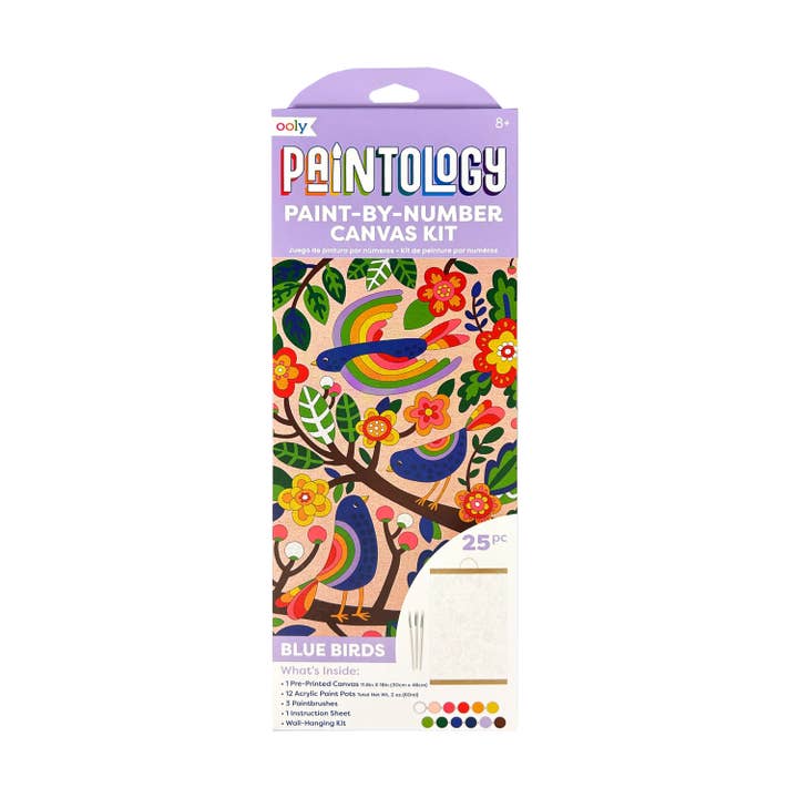 Paintology: Paint-By-Number Canvas Kit - Blue Birds (25 PC S for wholesale by OOLY