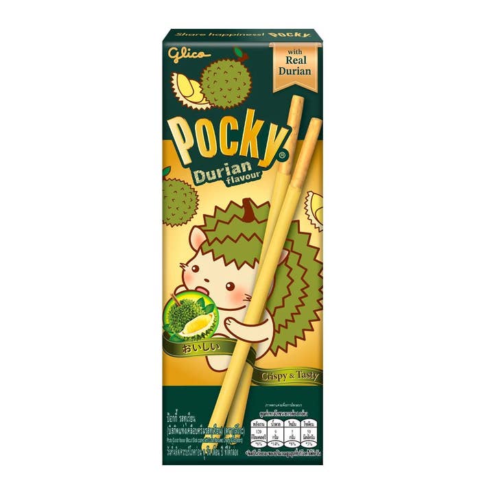 Pocky Durian Flavor Biscuit Sticks 25g (Thailand) for wholesale by Global Bite Co