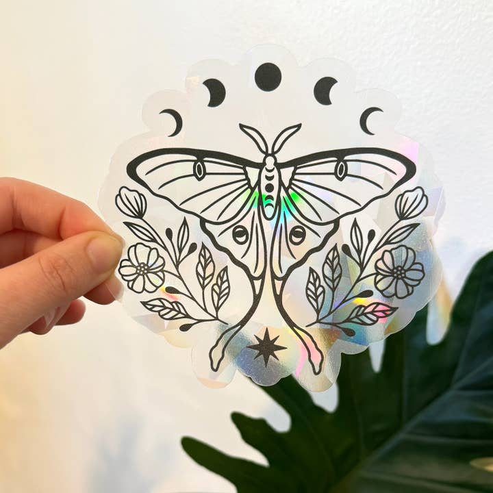 Art by Sharell - Wholesale Suncatcher - Luna Moth Suncatcher Window Sticker, Bohemian Window Decal5