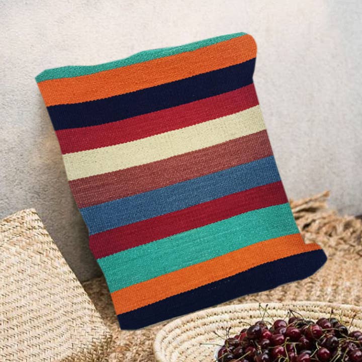 Kelim handgewebter Kissenbezug Shocking Orange für den Großhandel von Fybernots