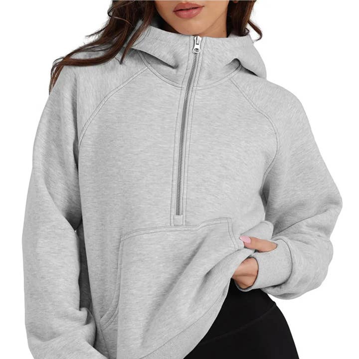 Half-Zip Hoodie with Kangaroo Pocket and other Purchase Wholesale half zip hoodie. Free Returns & Net 60 Terms on Faire trending on Faire.