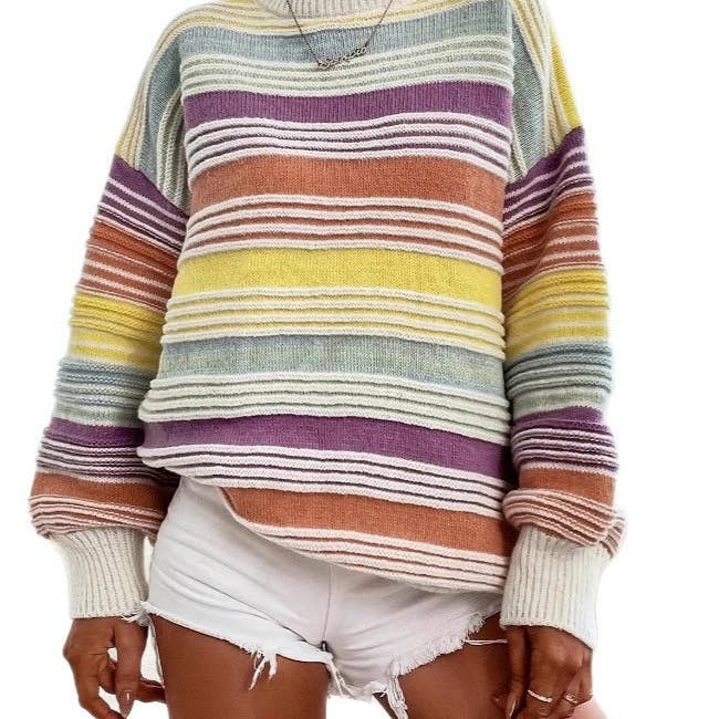 Pull à rayures arc-en-ciel poids moyen multi N5Z887 pour la vente par alberalkirk