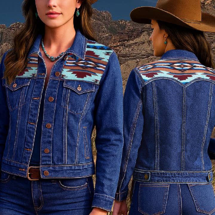El Paso Saddleblanket - Wholesale Denim Jacket - Women's - Southwest Denim Jacket 3, Large0